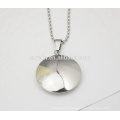 Collier pendentif en acier inoxydable rond poli en acier inoxydable